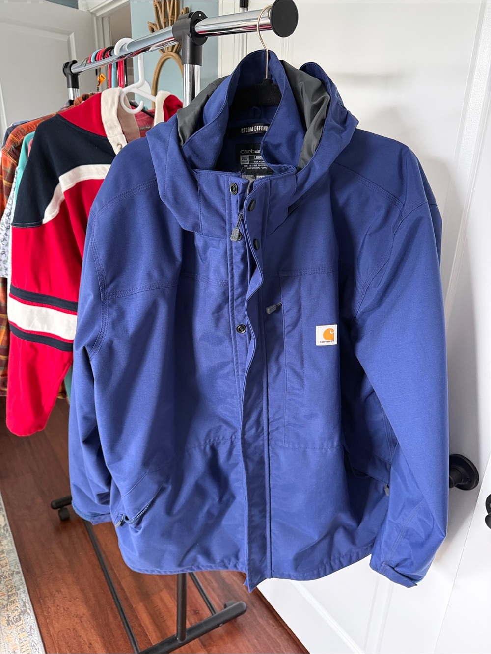 Carhartt Kids Blue Hooded Storm Defender Raincoat